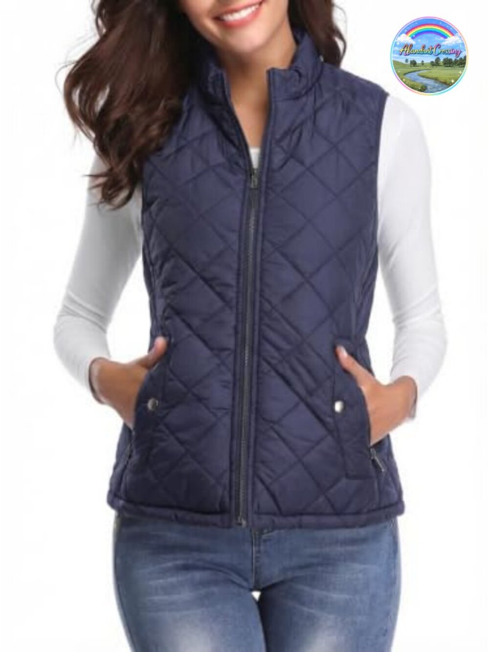 Quilted Puffer Vest Lightweight Zip Up Sleeveless Gilet Stand Collar
